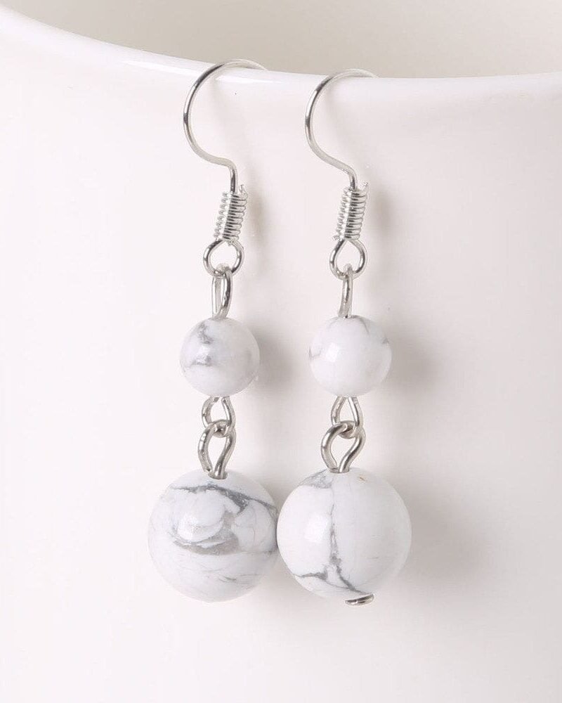 Aretes en plata con Howlita