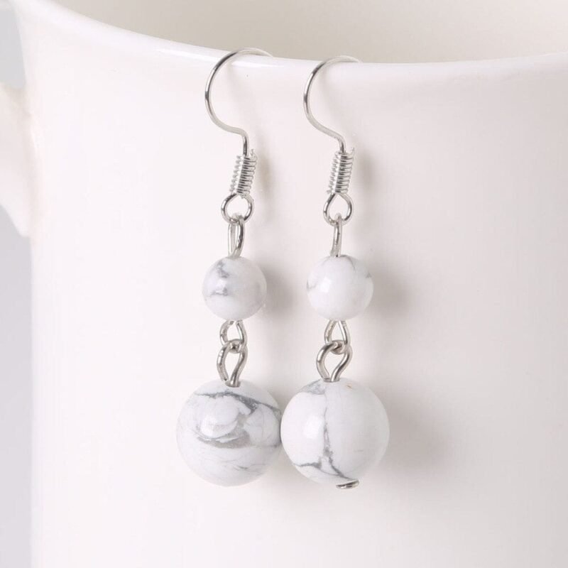Aretes en plata con Howlita