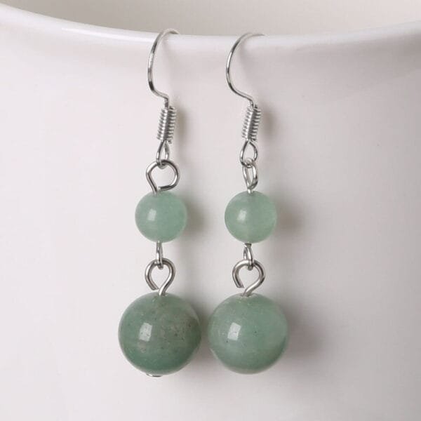 Aretes en plata con Jade Verde