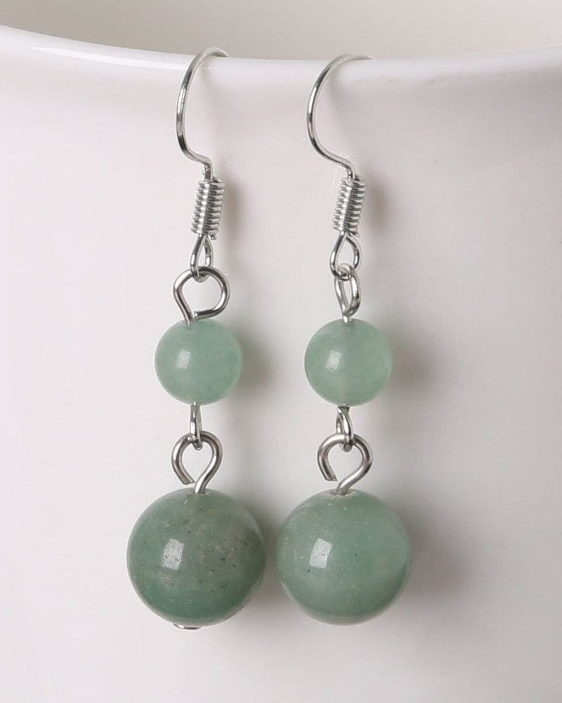 Aretes en plata con Jade Verde