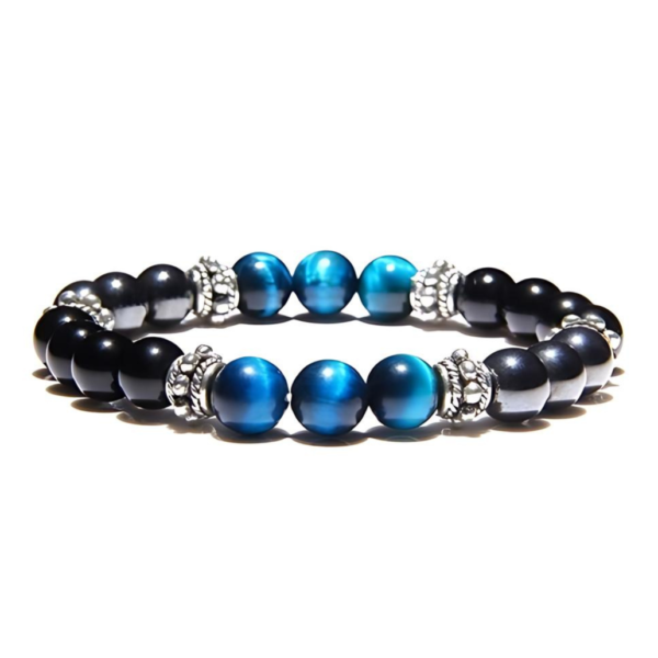 Pulsera Obsidiana Negra Hematite Ojo De Tigre