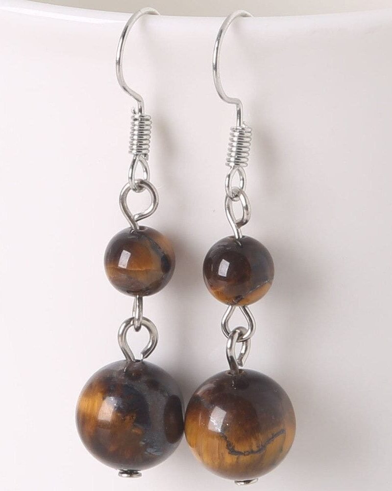 Aretes en plata con Ojo de Tigre