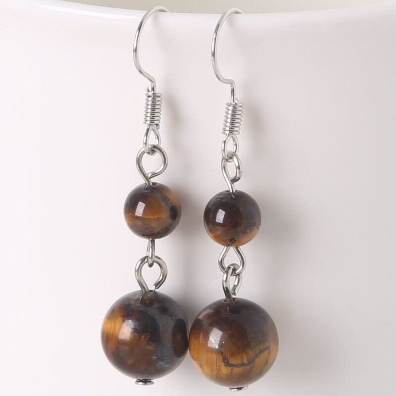 Aretes en plata con Ojo de Tigre