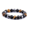 Pulsera Triple Protección: Ojo de Tigre, Obsidiana y Hematite