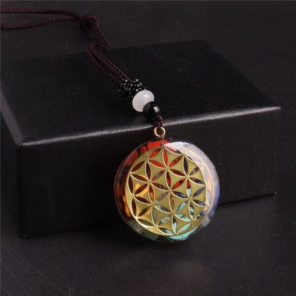 Collar Orgonita 7 chakras Circular Cubo Metatrón Estrella Sri Yantra - Image 9