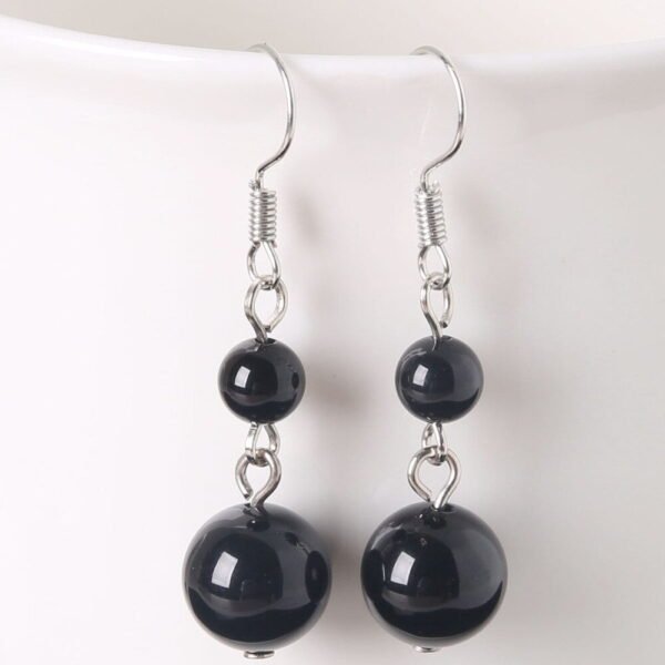 Aretes en plata con Turmalina Negra - Image 2