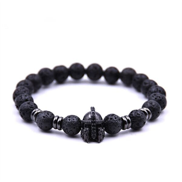 Pulsera Volcánica Con Casco Espartano Rodio - Image 2