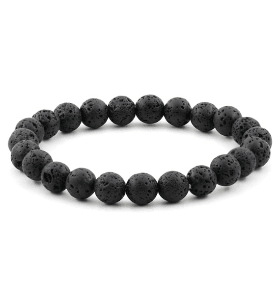 Pulsera Energética de Piedra Volcánica Natural - Vista Detallada