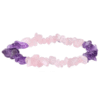 Pulsera de amatista piedra picada y cuarzo rosa chips natural
