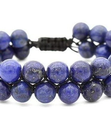 Pulsera Lapislázuli Macrame Doble
