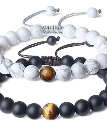 Pulseras Para Pareja Howlita y Onix