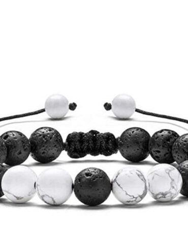 Pulsera Lava Volcanica Y Howlita