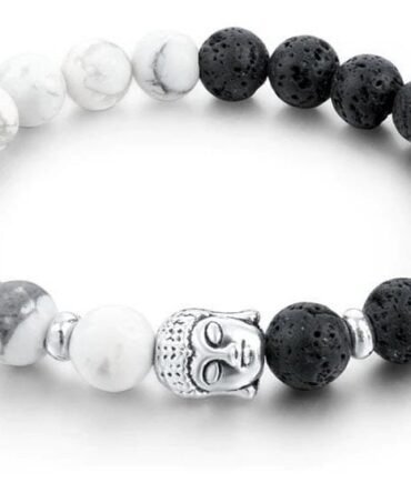 Pulsera Buda Ying Yang Howlita Lava