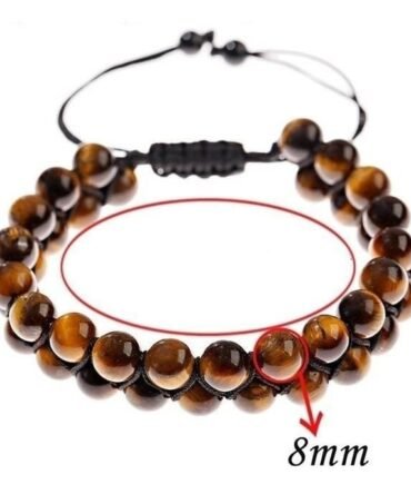 Pulsera Ojo De Tigre Macrame Doble