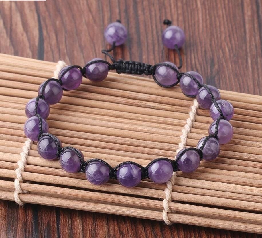 Pulsera Amatista 8mm Macrame - Image 4