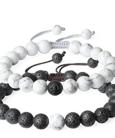 Pulseras Para Pareja Howlita Y Volcanica