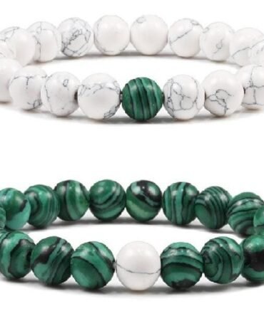 Pulseras Para Pareja Howlita Malaquita