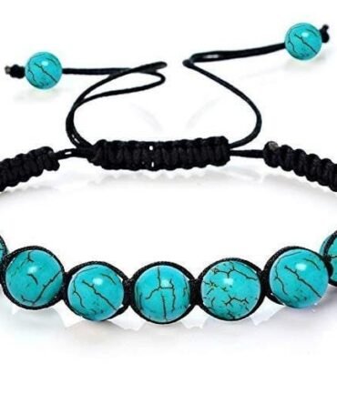 Pulsera Turquesa 8mm Macrame