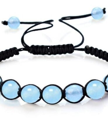 Pulsera Ágata Aguamarina Macramé