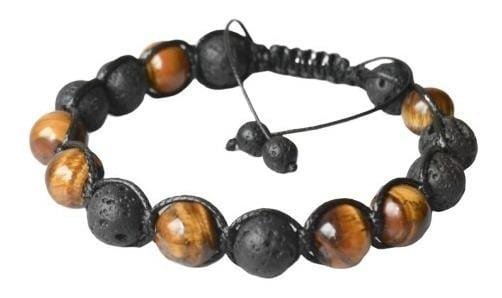 Pulsera Ojo De Tigre y Lava Volcanica