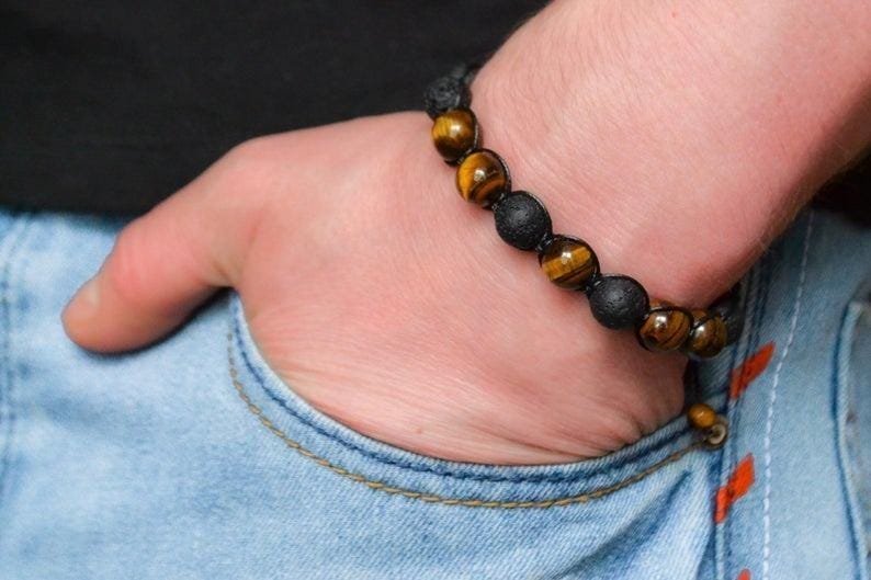 Pulsera Ojo De Tigre y Lava Volcanica - Image 6