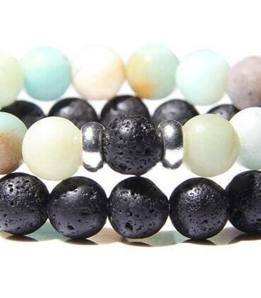 Pulseras Para Pareja Amazonita y Volcánica
