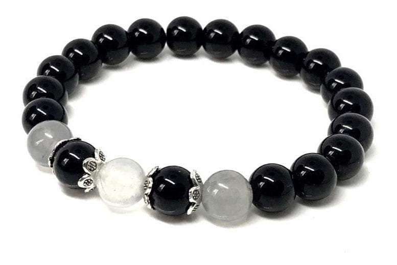 Pulsera Turmalina Negra Labradorita y cuarzo Cristal - Image 3