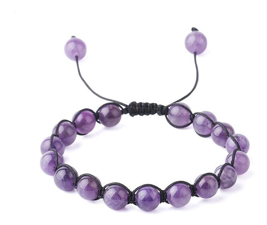 Pulsera Amatista 8mm Macrame - Image 3