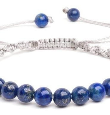 Pulsera Lapislázuli Macramé 6mm