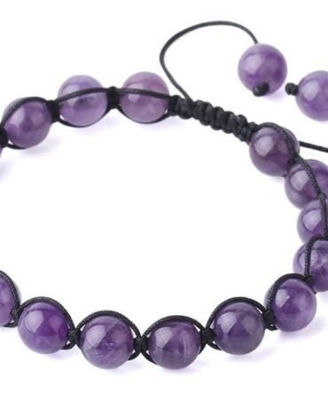 Pulsera Amatista 8mm Macrame