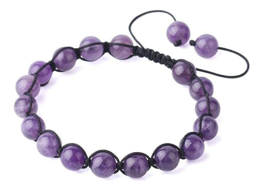 Pulsera Amatista 8mm Macrame