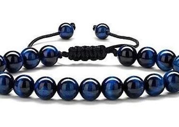 Pulsera Piedra Natural Ojo De Tigre Azul