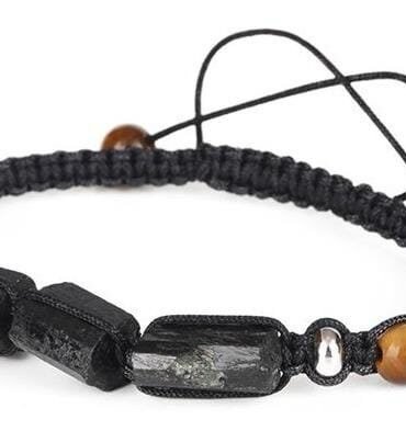 Pulsera Turmalina Negra Y Ojo De Tigre