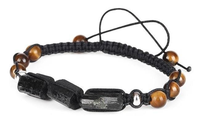Pulsera Turmalina Negra Y Ojo De Tigre