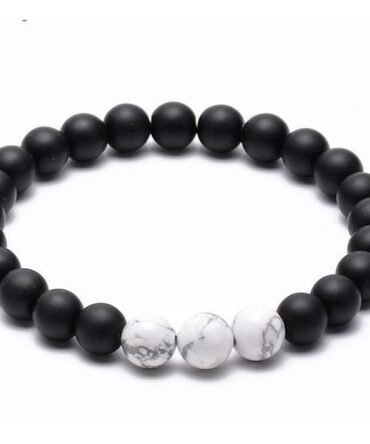 Pulsera Howlita Y Onix Mate