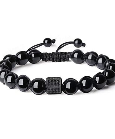 Pulsera Turmalina Separador Hexagonal Rodio Ng