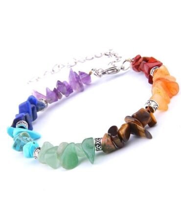 Pulsera 7 Chakras Chips Acero Separadores