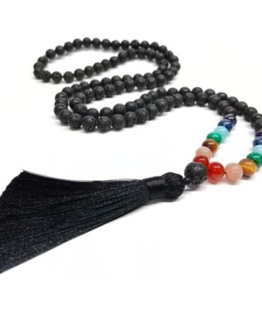 Japa Mala 7 Chakras Volcánica Piedra Natural