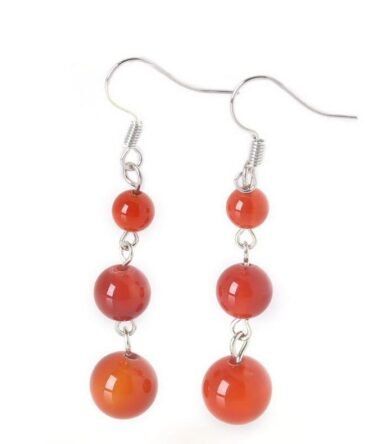 Aretes Cornalina Plata ley 925 Estilo 3