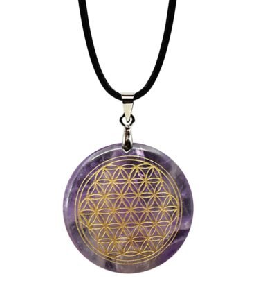 Collar Colgante Amatista Flor De La Vida