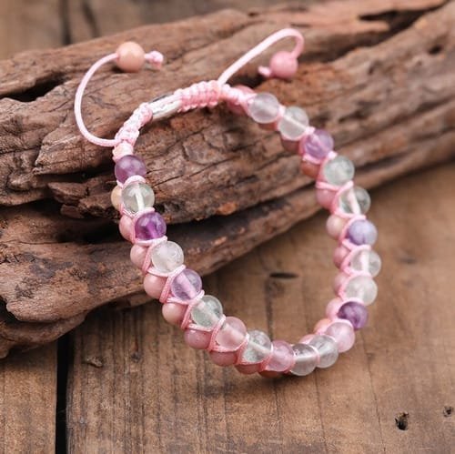 Pulsera Rodocrosita Fluorita 6mm Estilo Doble - Image 3