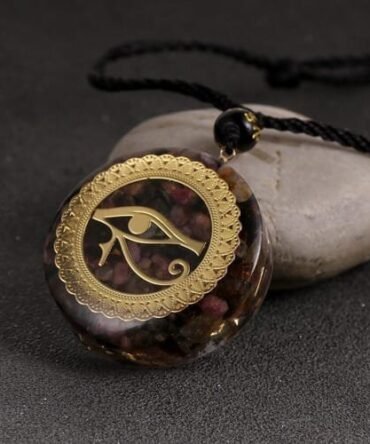 Collar Orgonita Ojo De Horus Turmalina Sandía