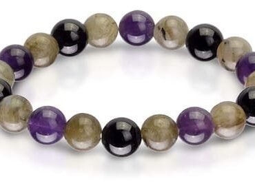 Pulsera Turmalina Amatista y labradorita