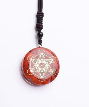 Collar Orgonita Cubo De Metatrón Con Piedras