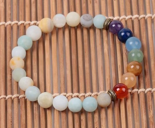 Pulsera 7 Chakras Amazonita Separador Dorado - Image 3