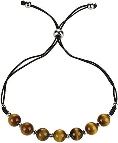 Pulsera Ojo De Tigre Separadores En Plata - Image 2