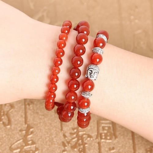 Set x3 Pulseras Cornalina Buda Separadores - Image 3