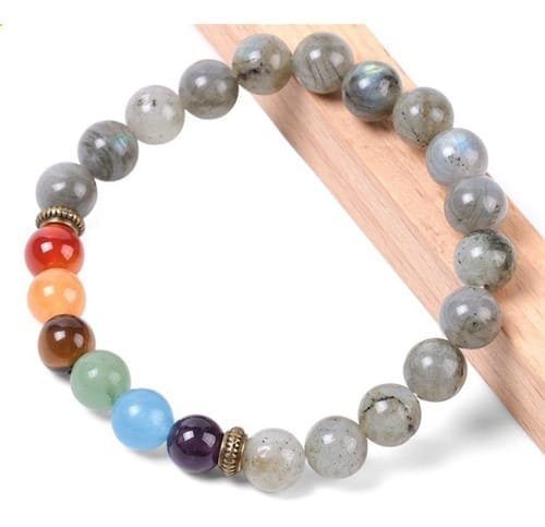 Pulsera 7 Chakras Labradorita Separador Dorado - Image 2