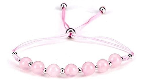 Pulsera Cuarzo Rosa Separador Plata - Image 3