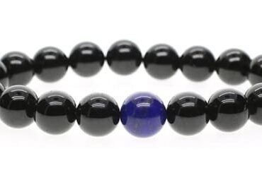Pulsera Turmalina Negra Centro Lapislázuli